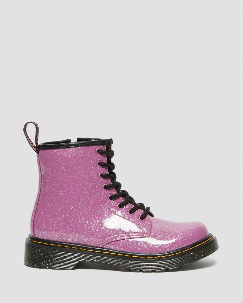 Kids' Dr Martens Junior 1460 Glitter Lace Up Boots Pink | AU 677SGL